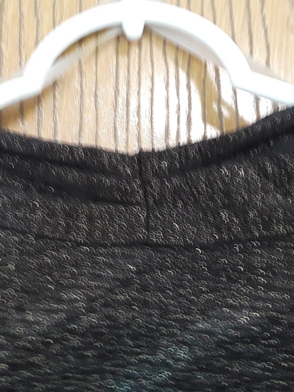 Vintage 90s Catherines 5X 34-36W Black Gold Shimmer SemiSheer Open Jacket Topper - Picture 7 of 10
